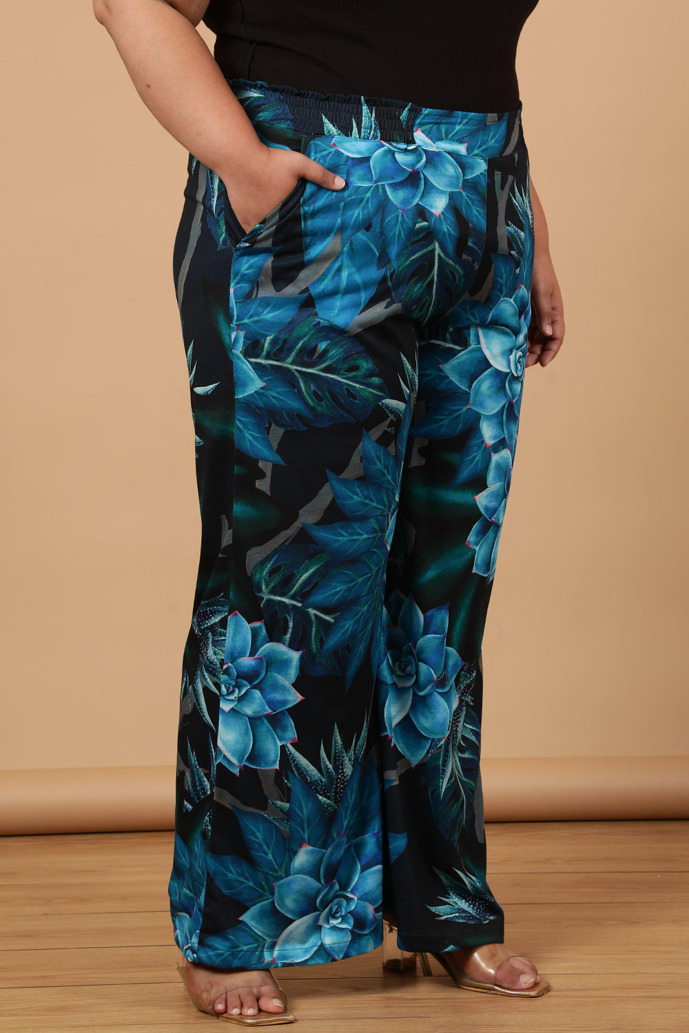 Black Deepwater Printed High Waist Pants