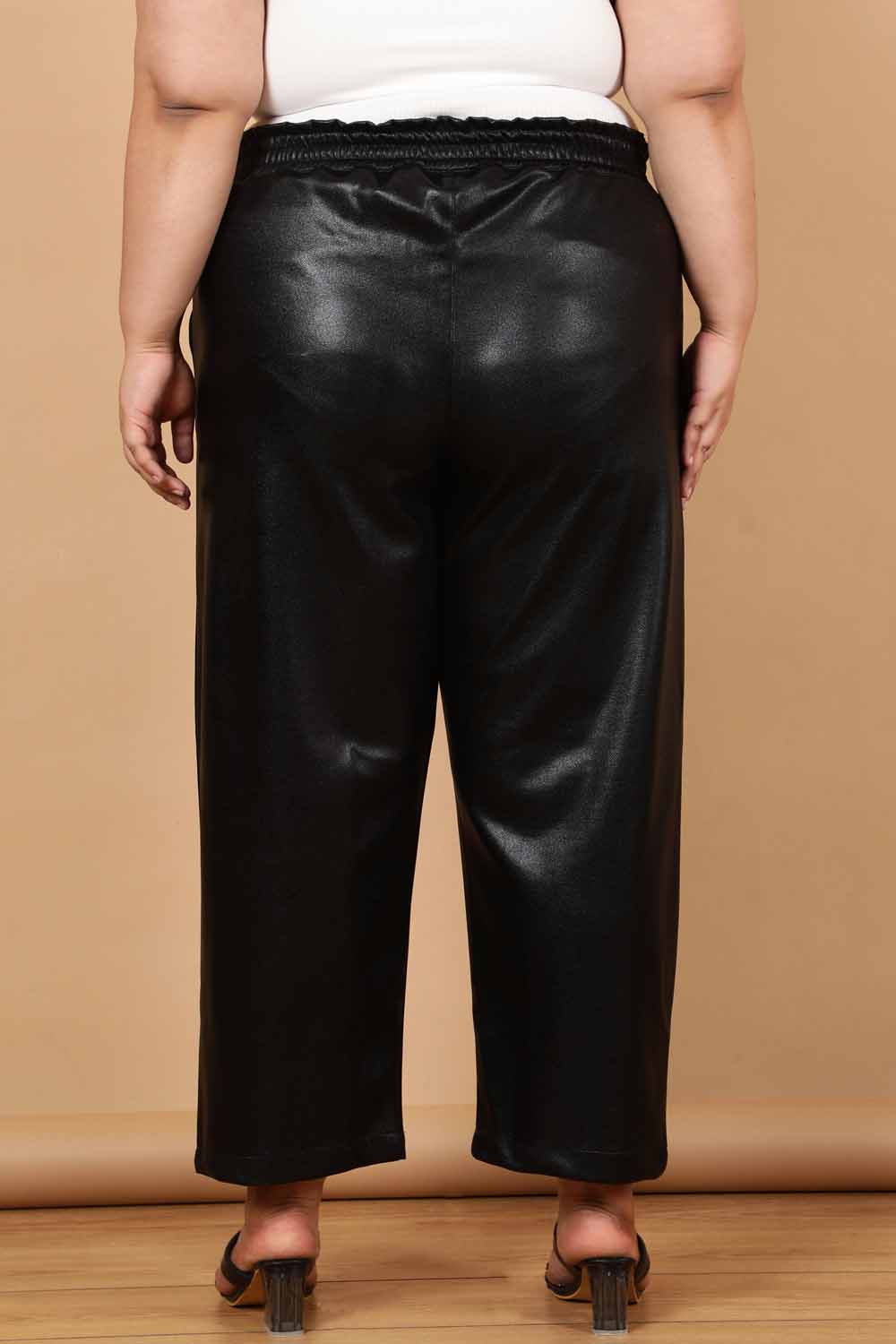 Black Cruelty Free Leather Pants
