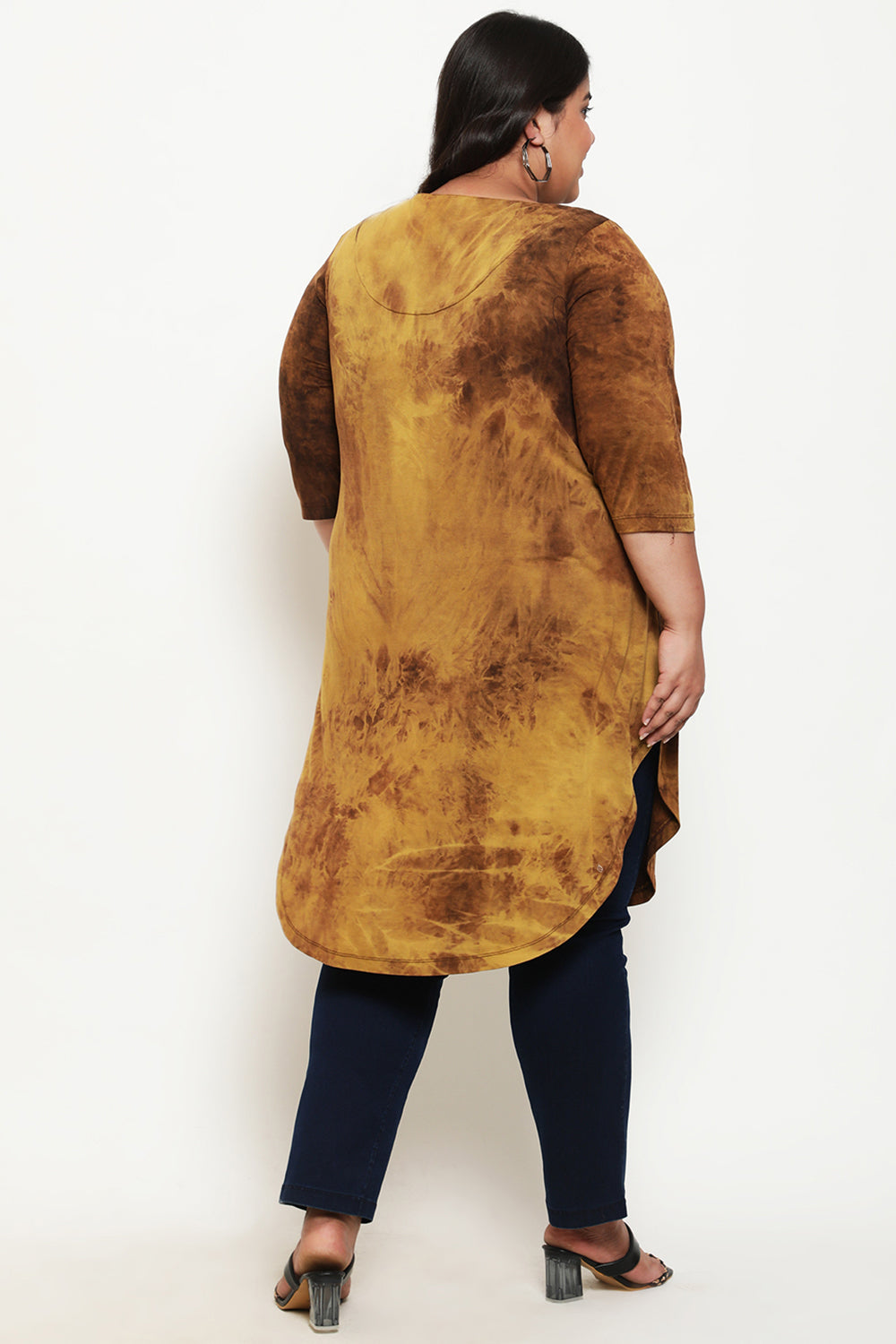 Dark Green Floral Printed Centre Pleat Top