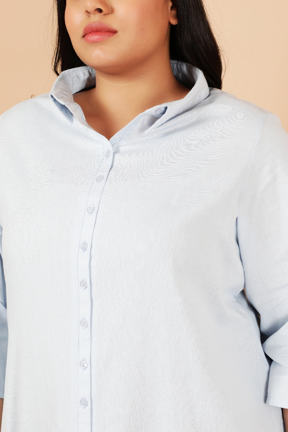 Sky Blue Cotton Linen Kurta Shrug