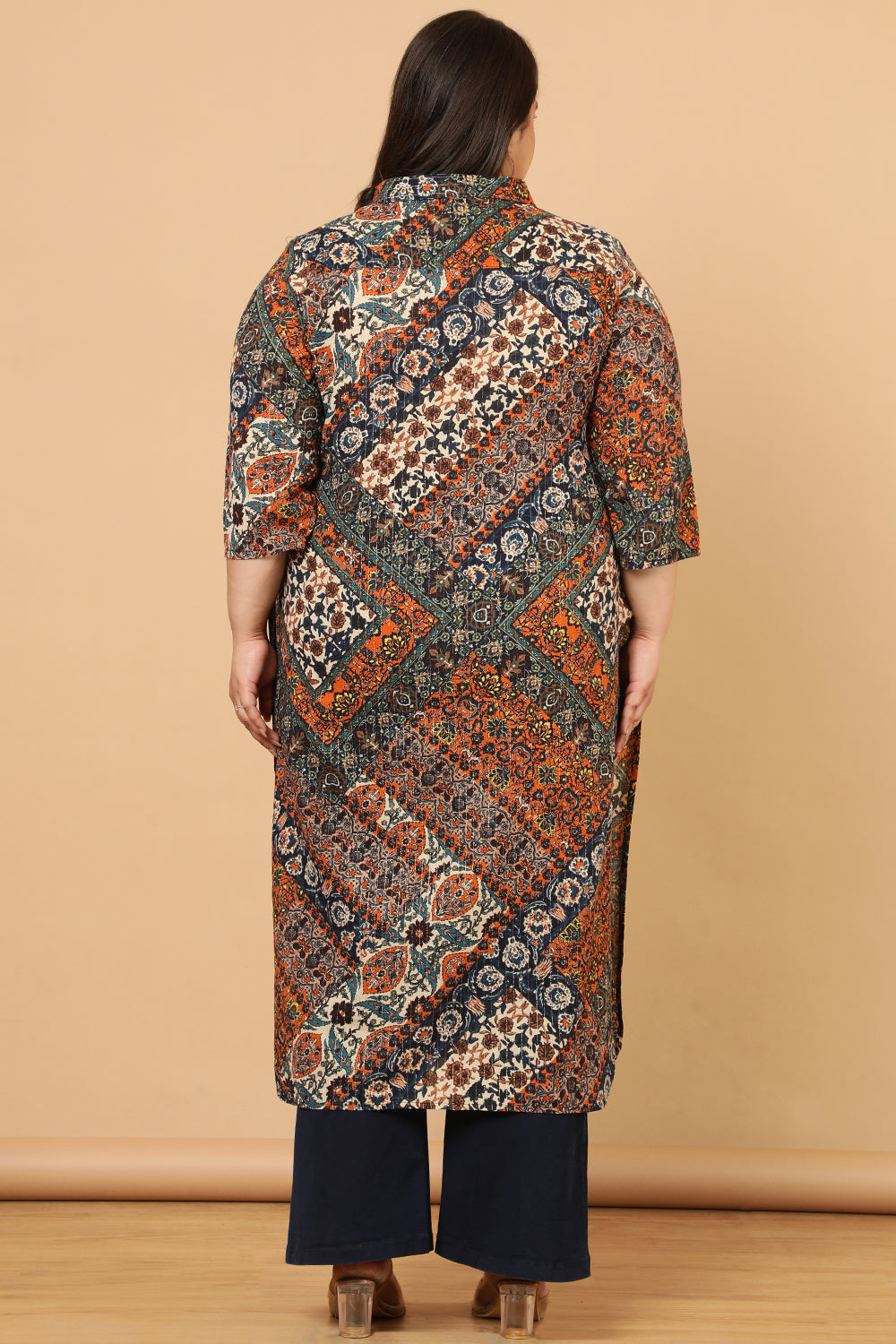Ethnic Print Cotton Kurta Shrug
