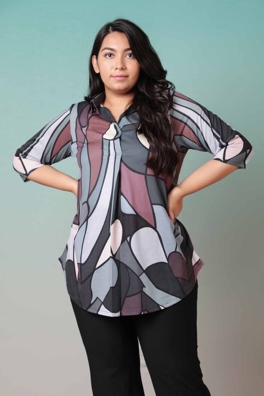 Plus Size Magical Mirage Centre Pleat Top