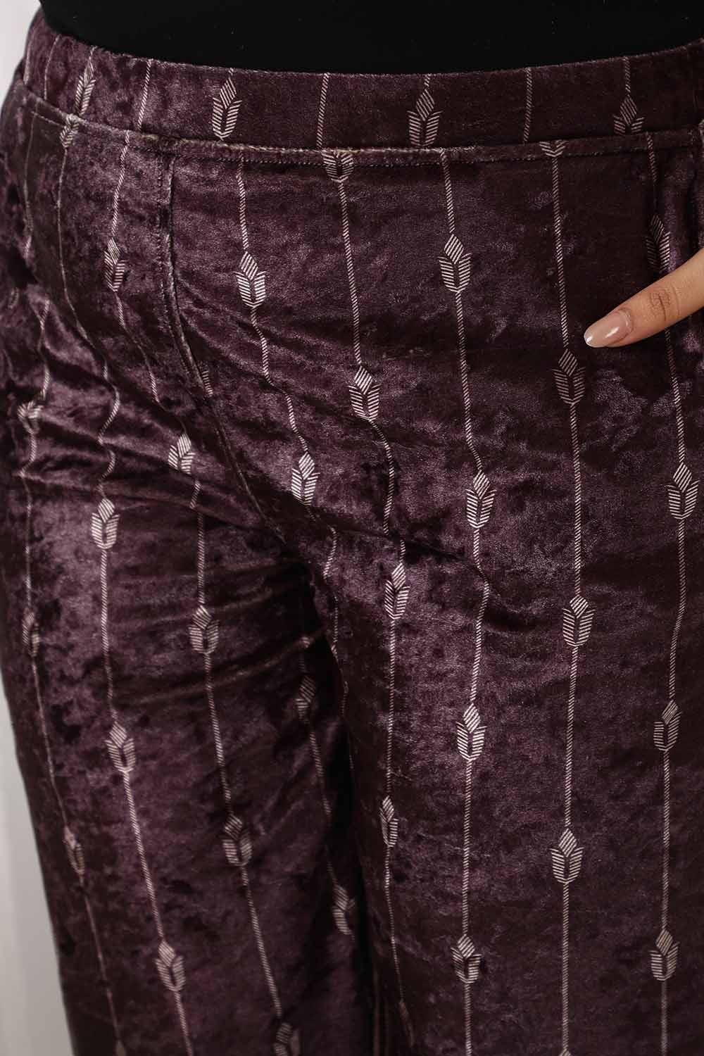 Comfortable Purple Velvet Pant