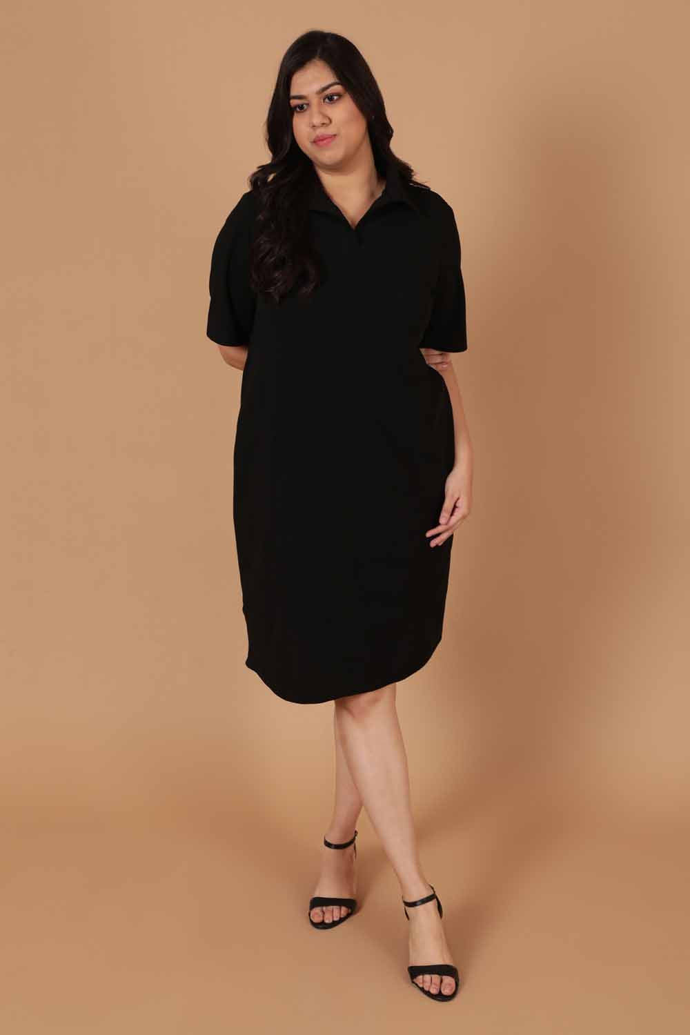 Comfortable Black Polo Dress