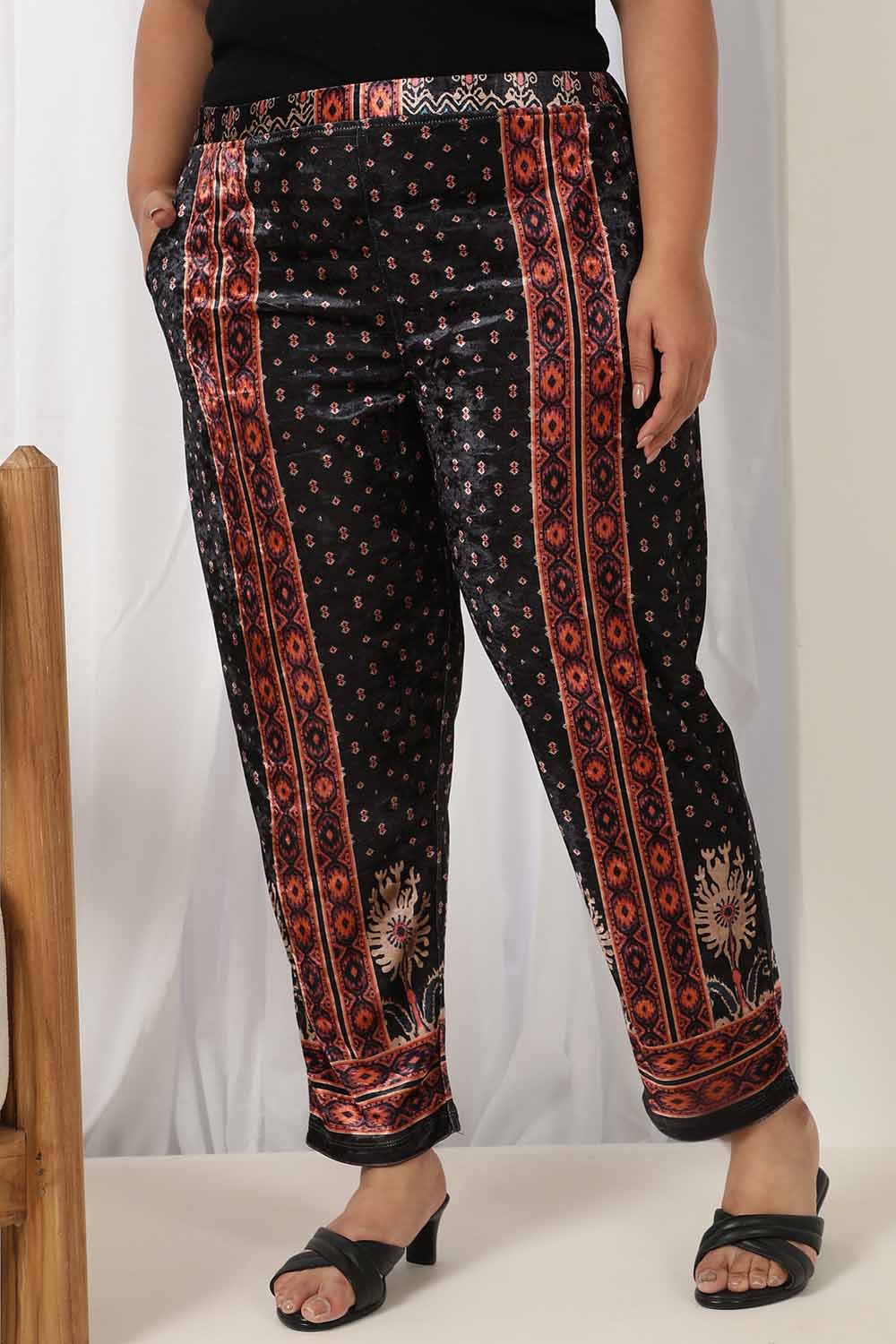 Plus Size Black Luxe Velvet Pant