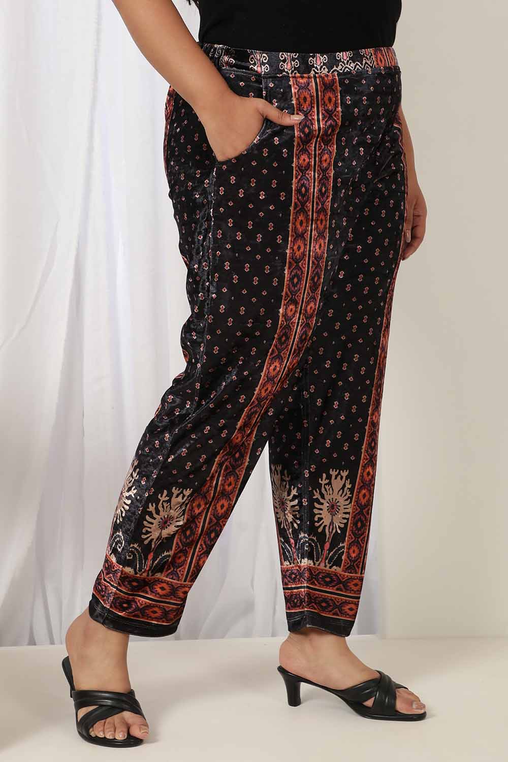 Black Luxe Velvet Pant for Women