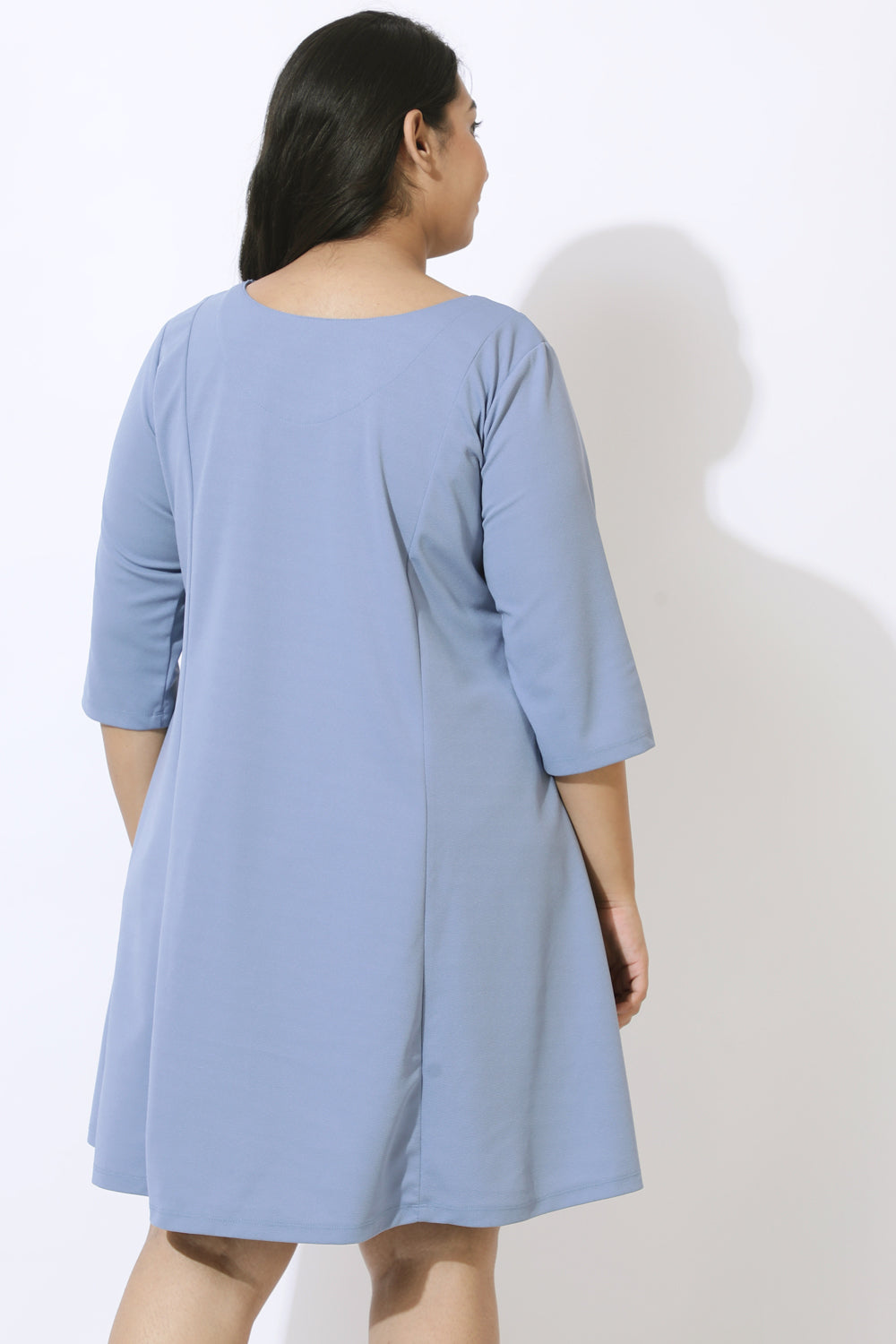 Comfortable Plus Size Denim Blue Dress
