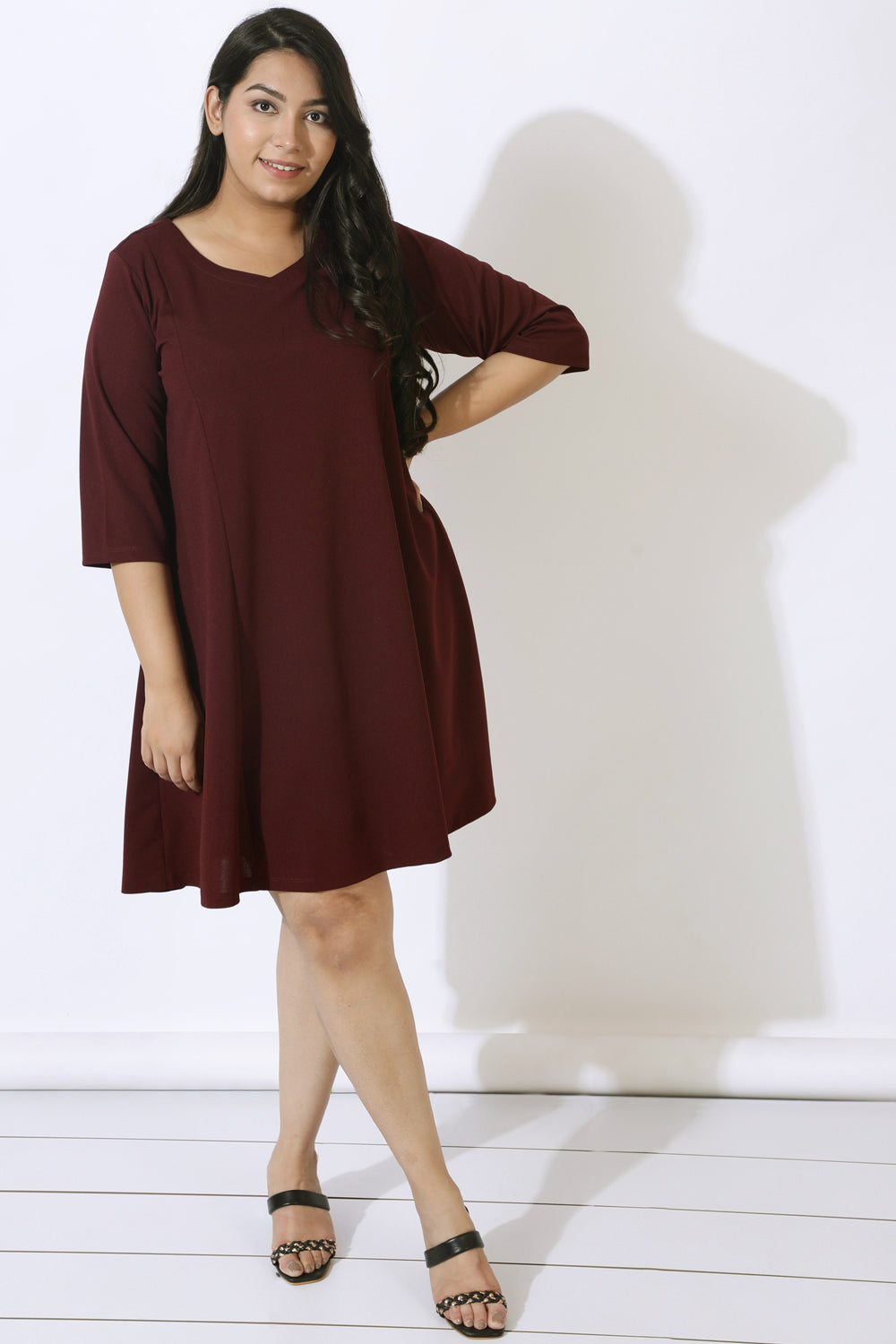 Buy Plus Size Wine Dress