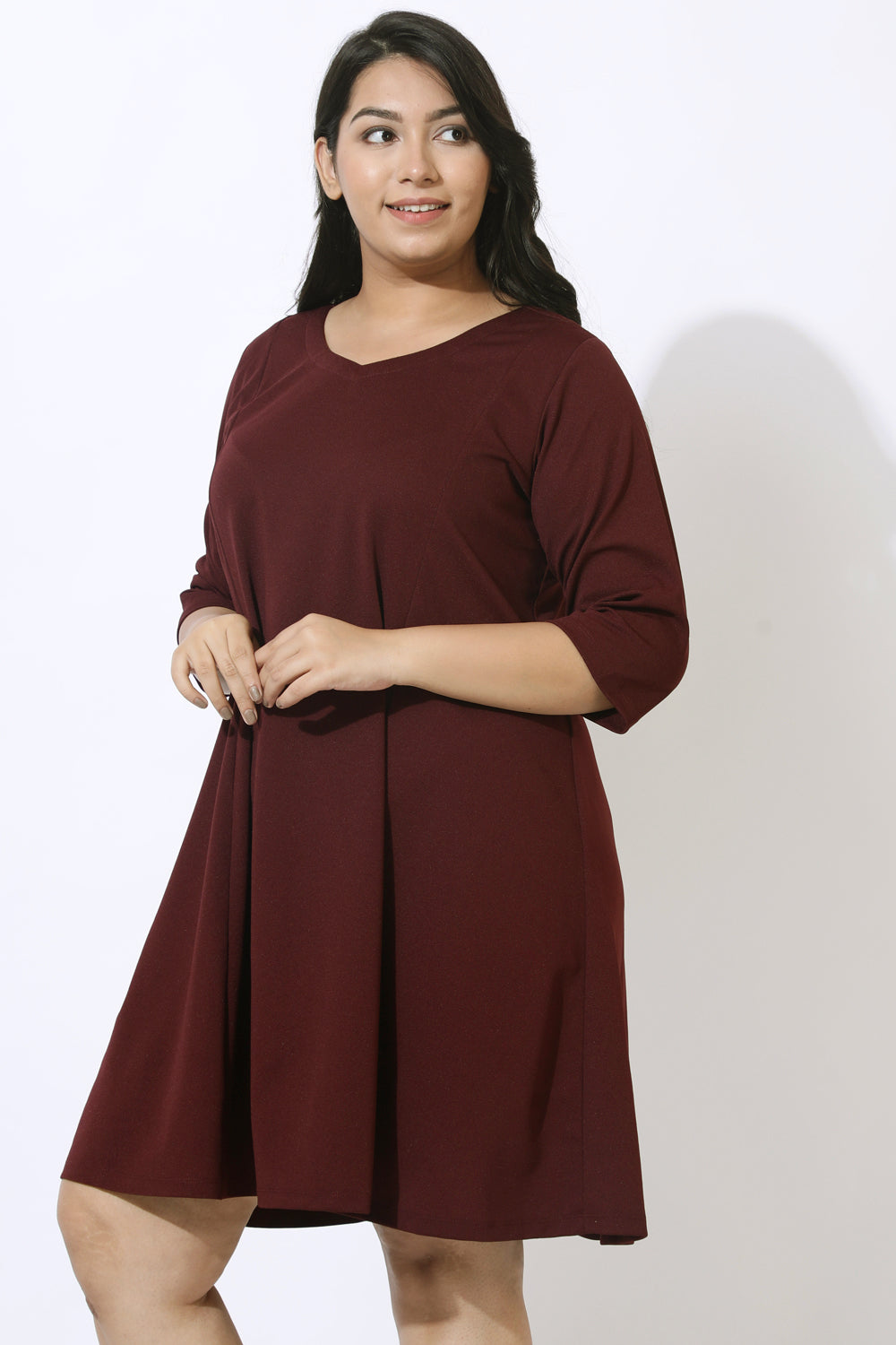 Plus Size Wine Dress for Women