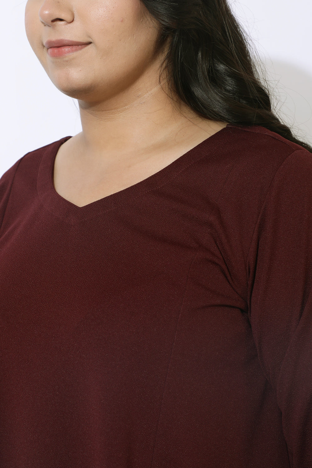 Comfortable Plus Size Wine Dress