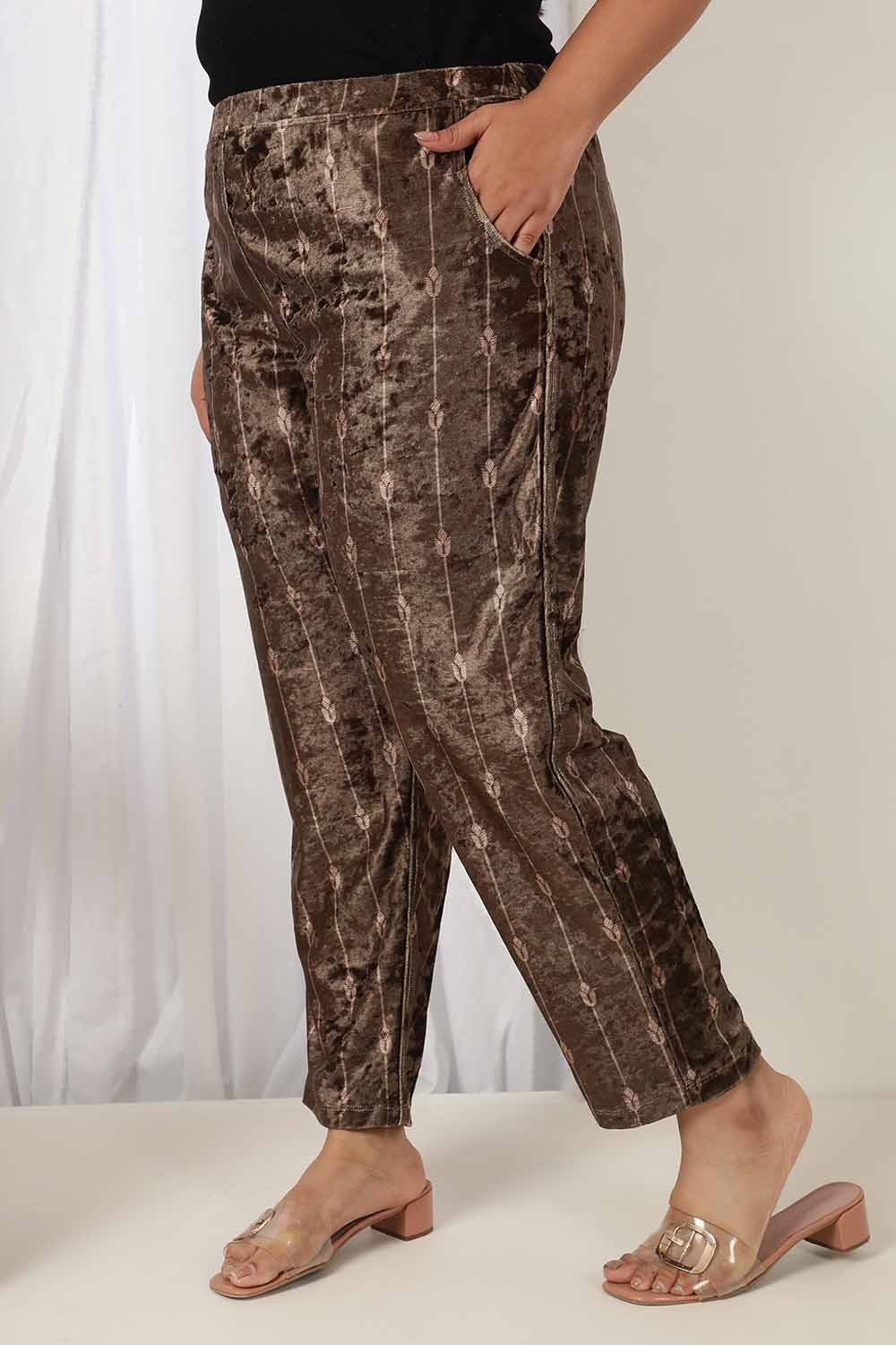 Comfortable Brown Velvet Pant
