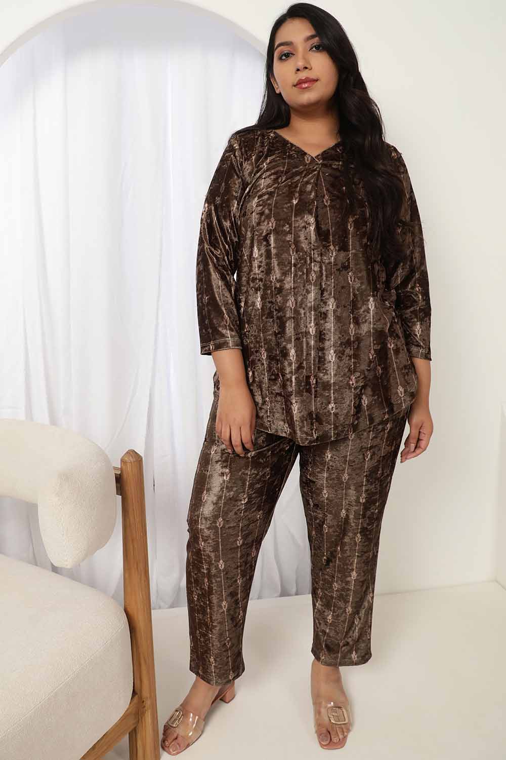 Buy Brown Velvet Pant