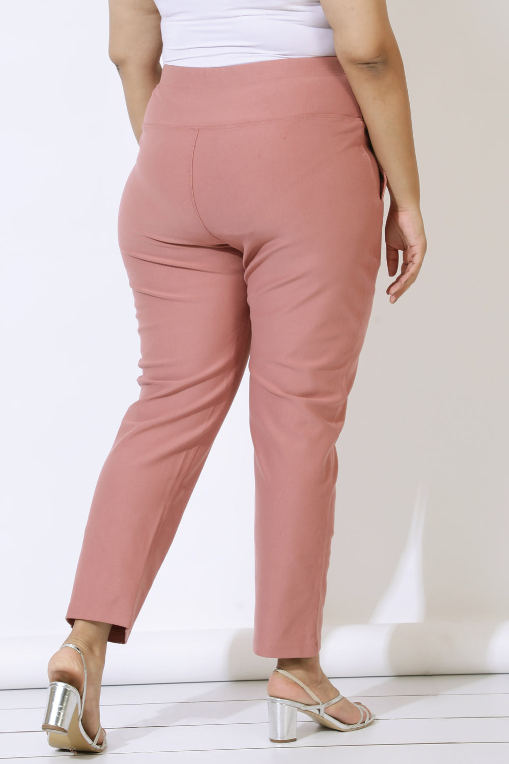 Dusty Pink Crease Seam Tummy Tucker Pants