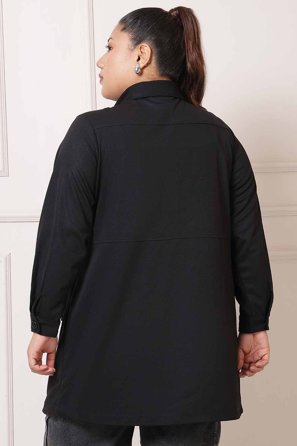 Plus Size Black Shacket