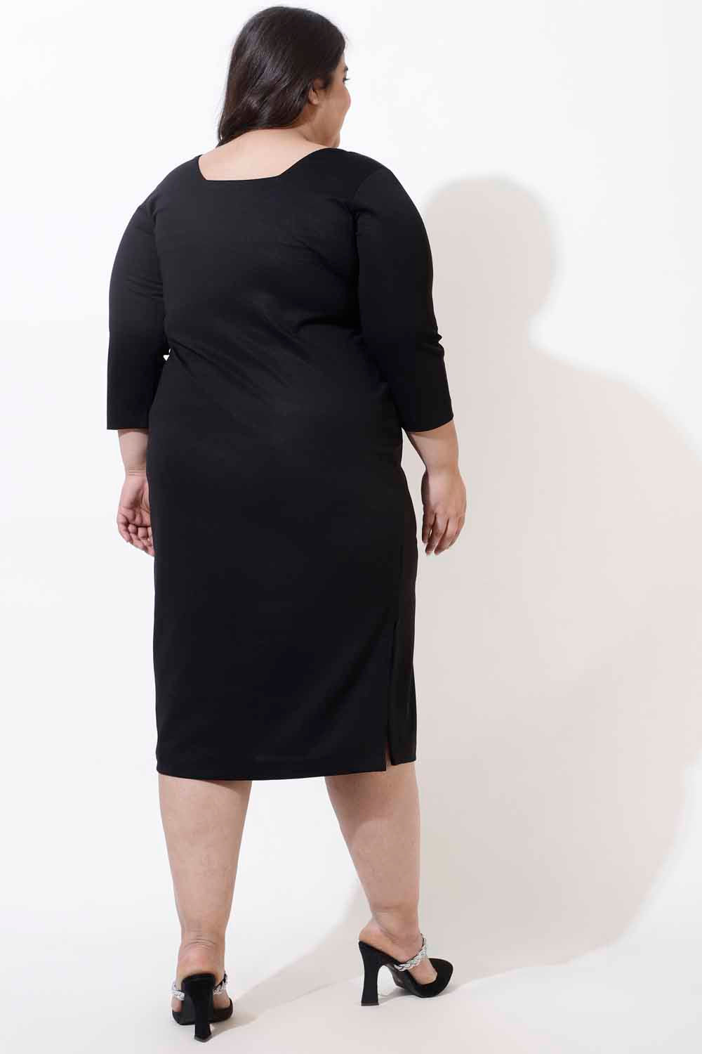 Comfortable Plus Size Black Bodycon Dress