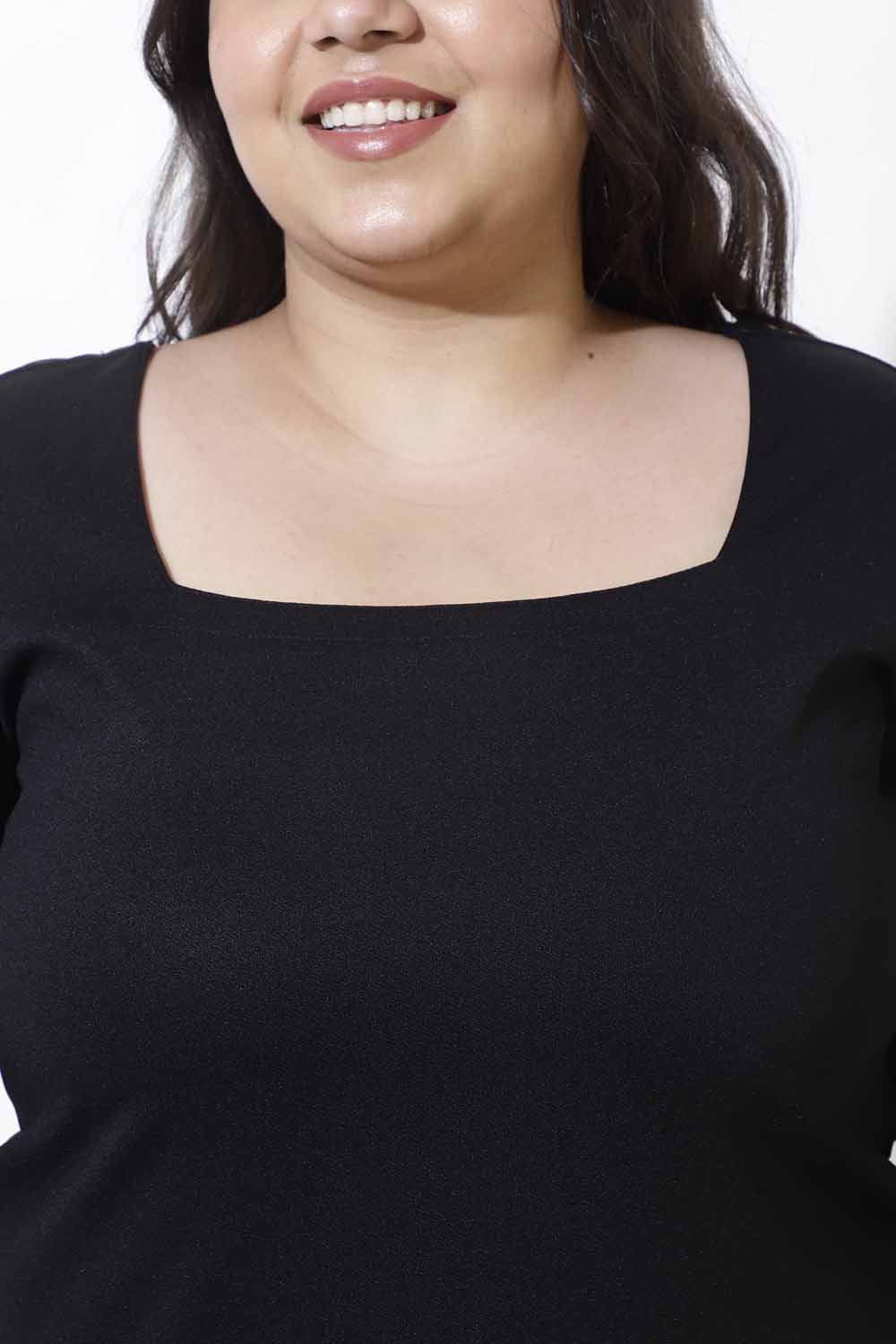 Plus Size Black Bodycon Dress for Women