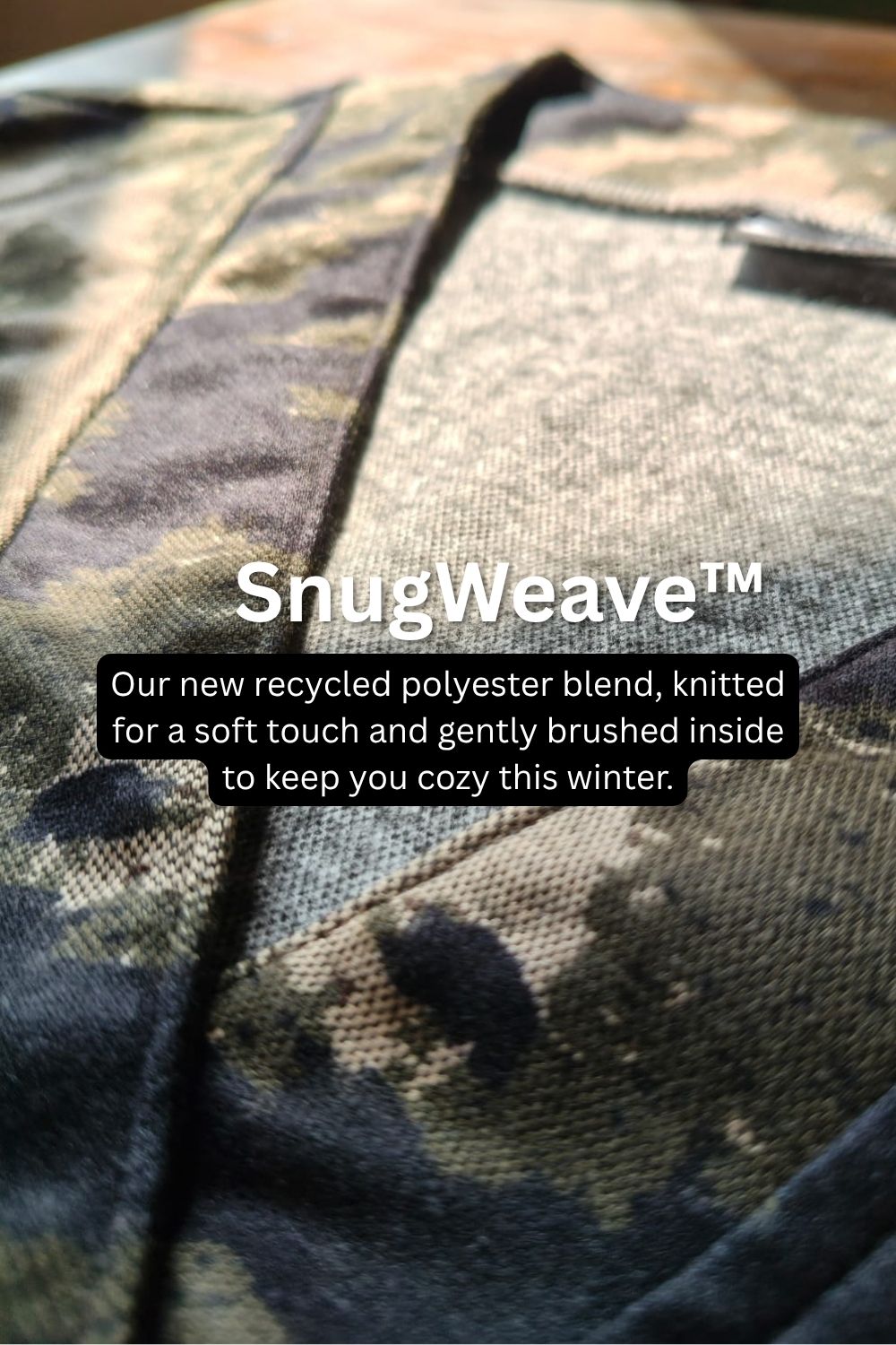 Plus Size Black & Beige Abstract V Neck SnugWeave™ Winter Top