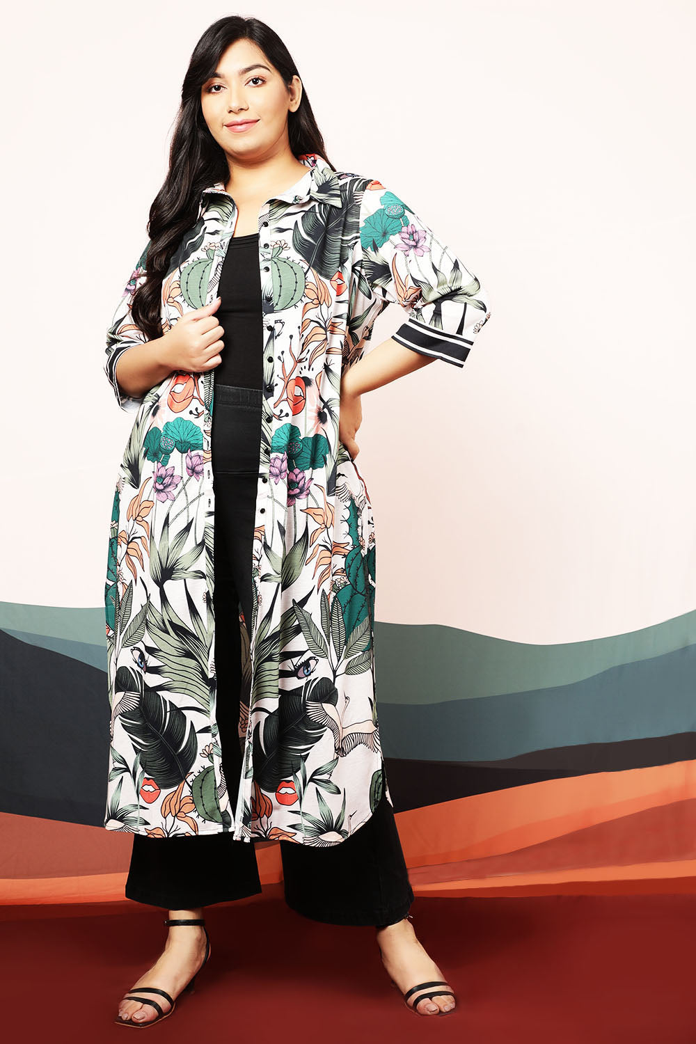 Quirky Wildlife Kurta cum Shrug