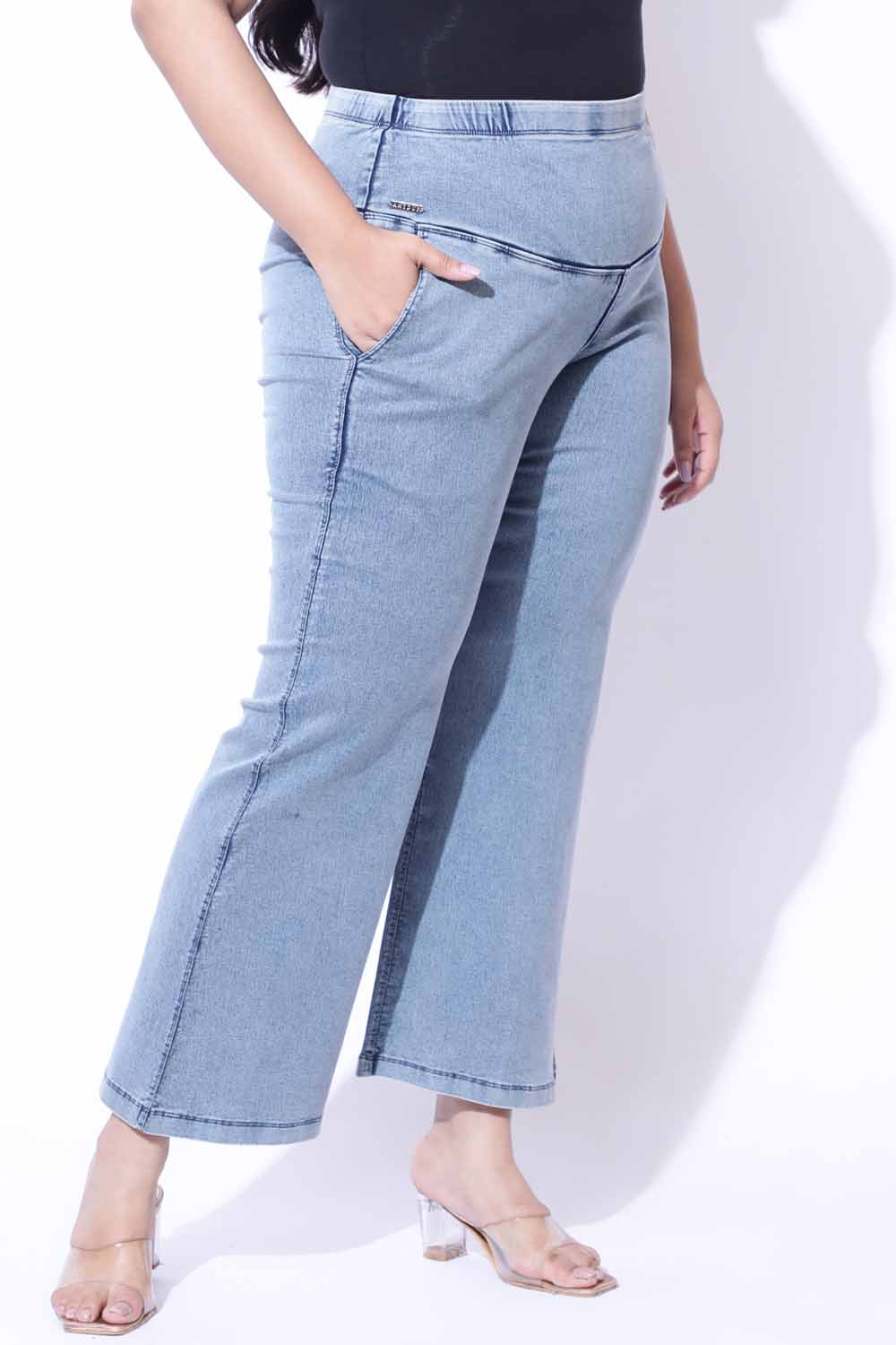 Plus Size Tortoise Blue Flare Jeans