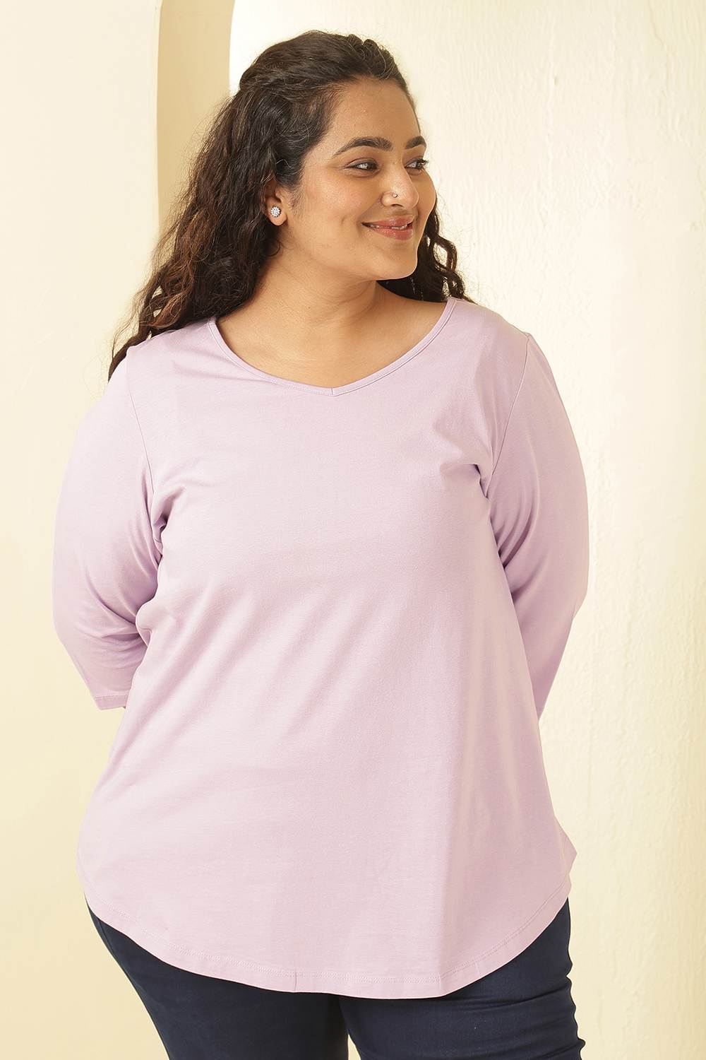 Comfortable Plus Size Lavender Tshirt