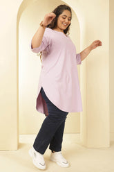 Plus Size Lavender Longline Tshirt