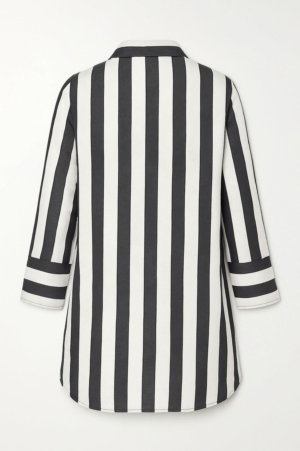 Buy Plus Size Bold Stripe High Slit Styled Cuff Cotton Shirt