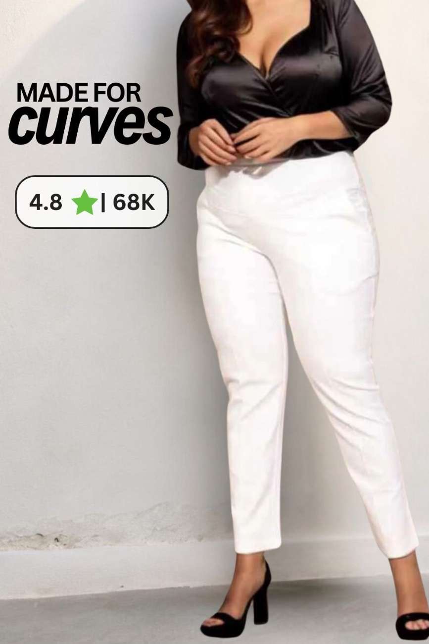 Buy Plus Size White Crease Seam Tummy Tucker Pants Online For Women