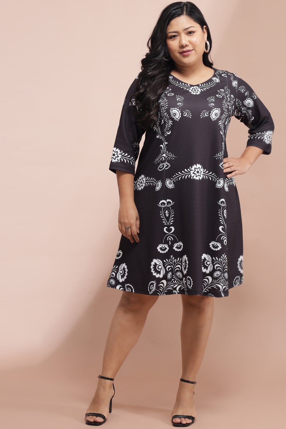 Monochrome Baroque Party Dress