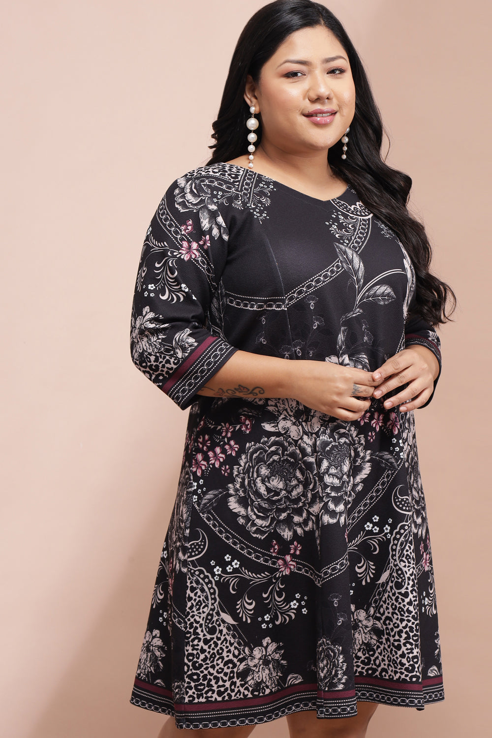 Eclectic Printed Party Dress for Women