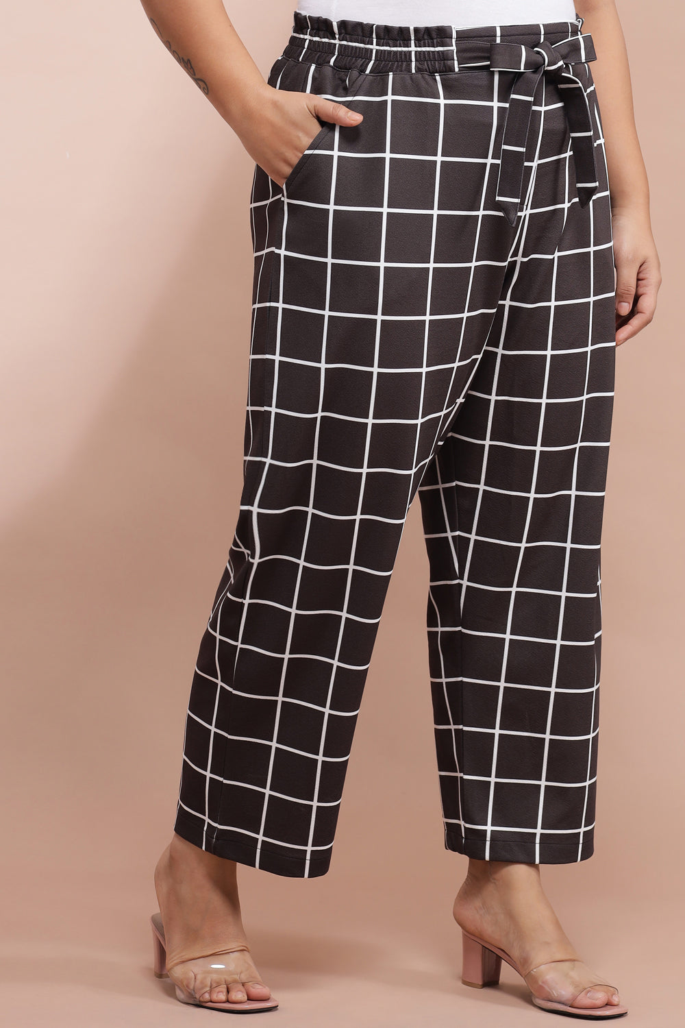 Amydus Black White Check XXXL Size Pants