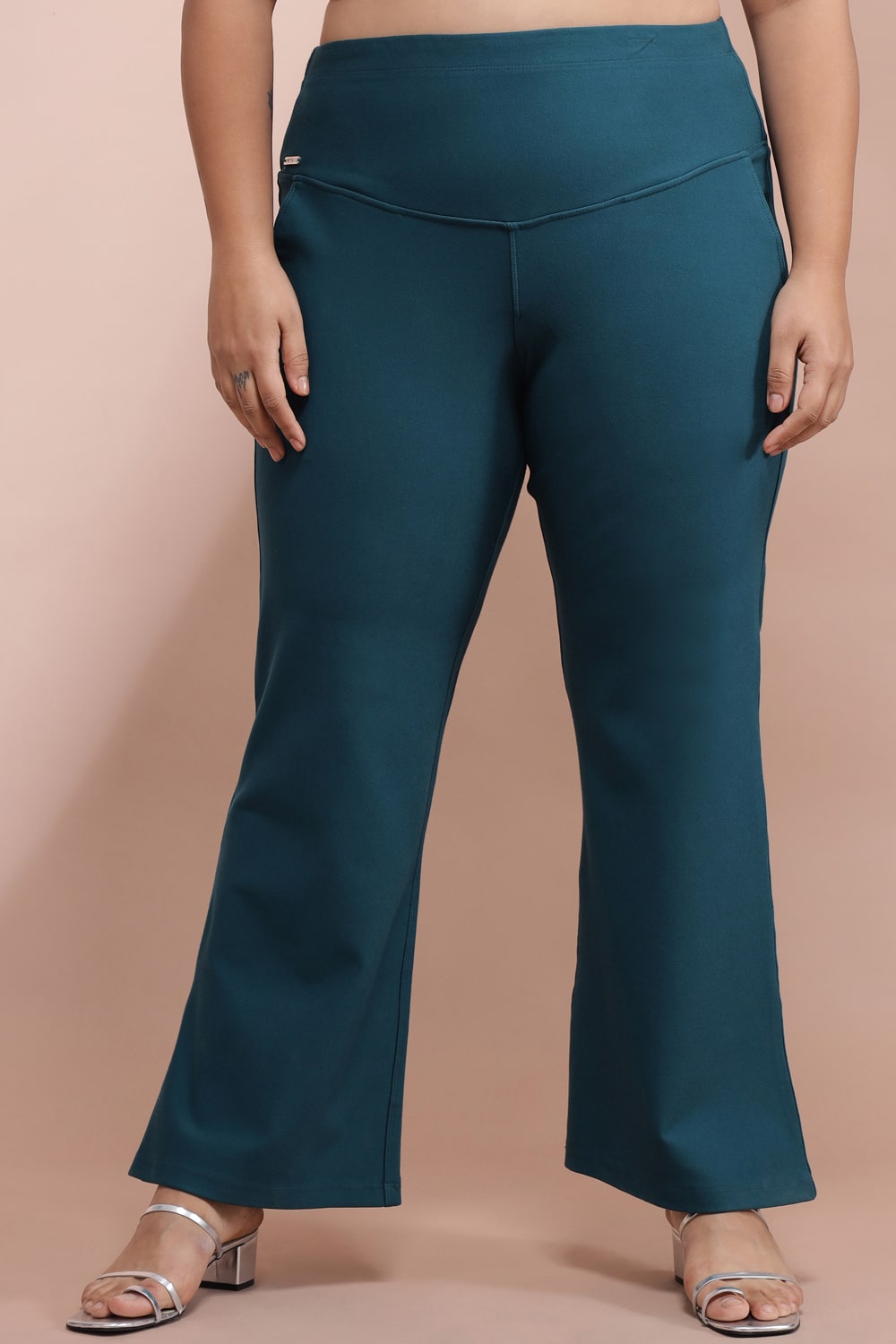 Plus Size Emerald Tummy Shaper Bell Bottom
