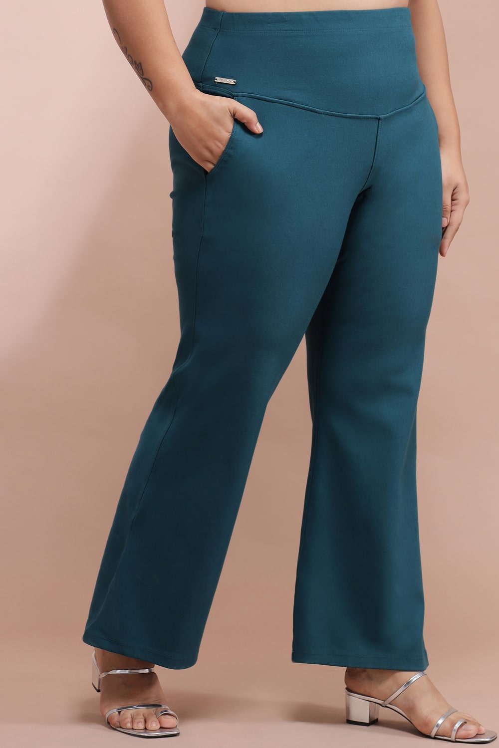 Comfortable Emerald Tummy Shaper Bell Bottom