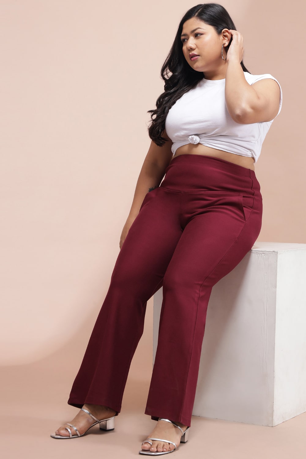 Buy Maroon Tummy Shaper Bell Bottom