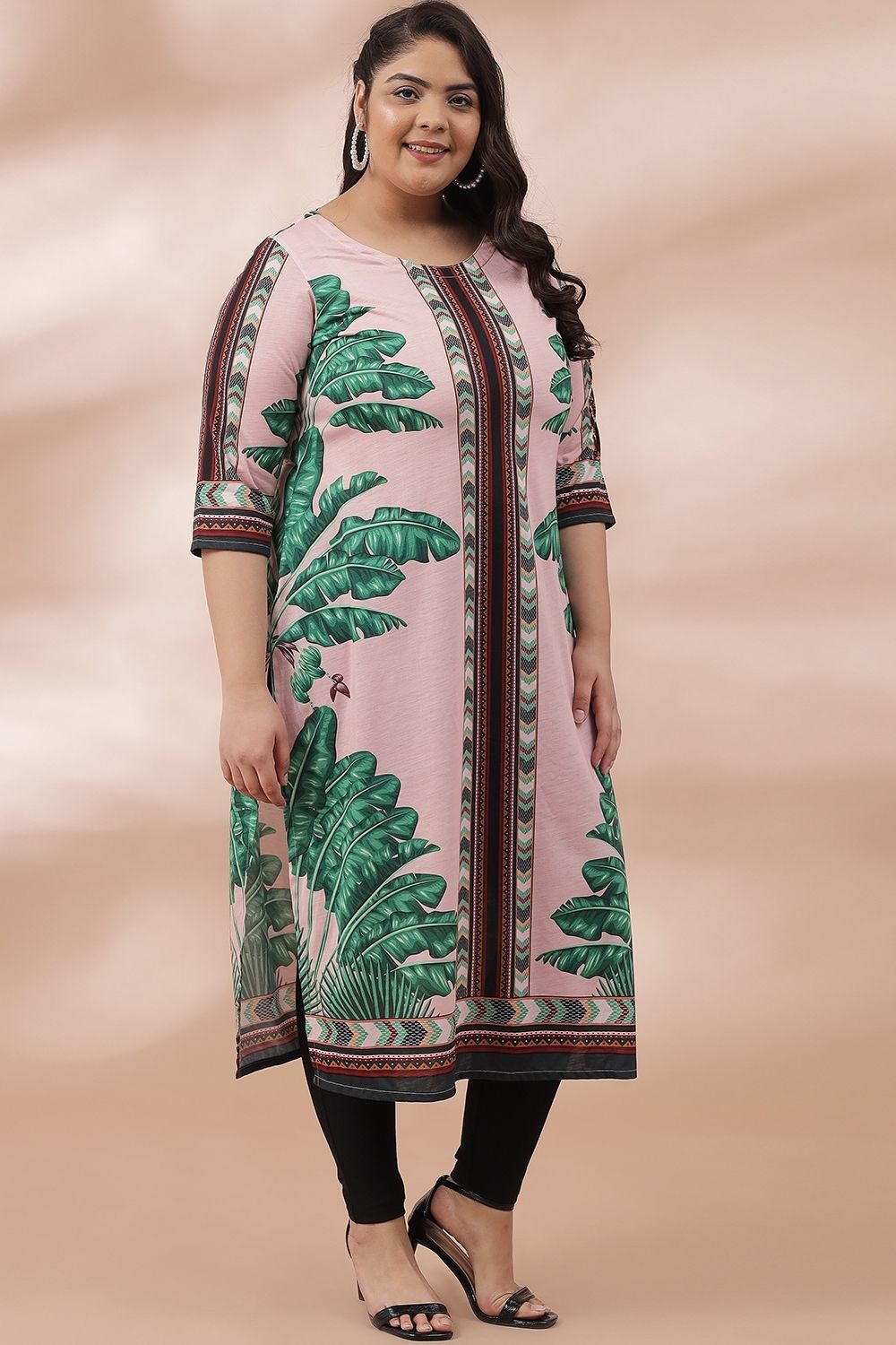 Tropical Pink Printed Kurti for Women