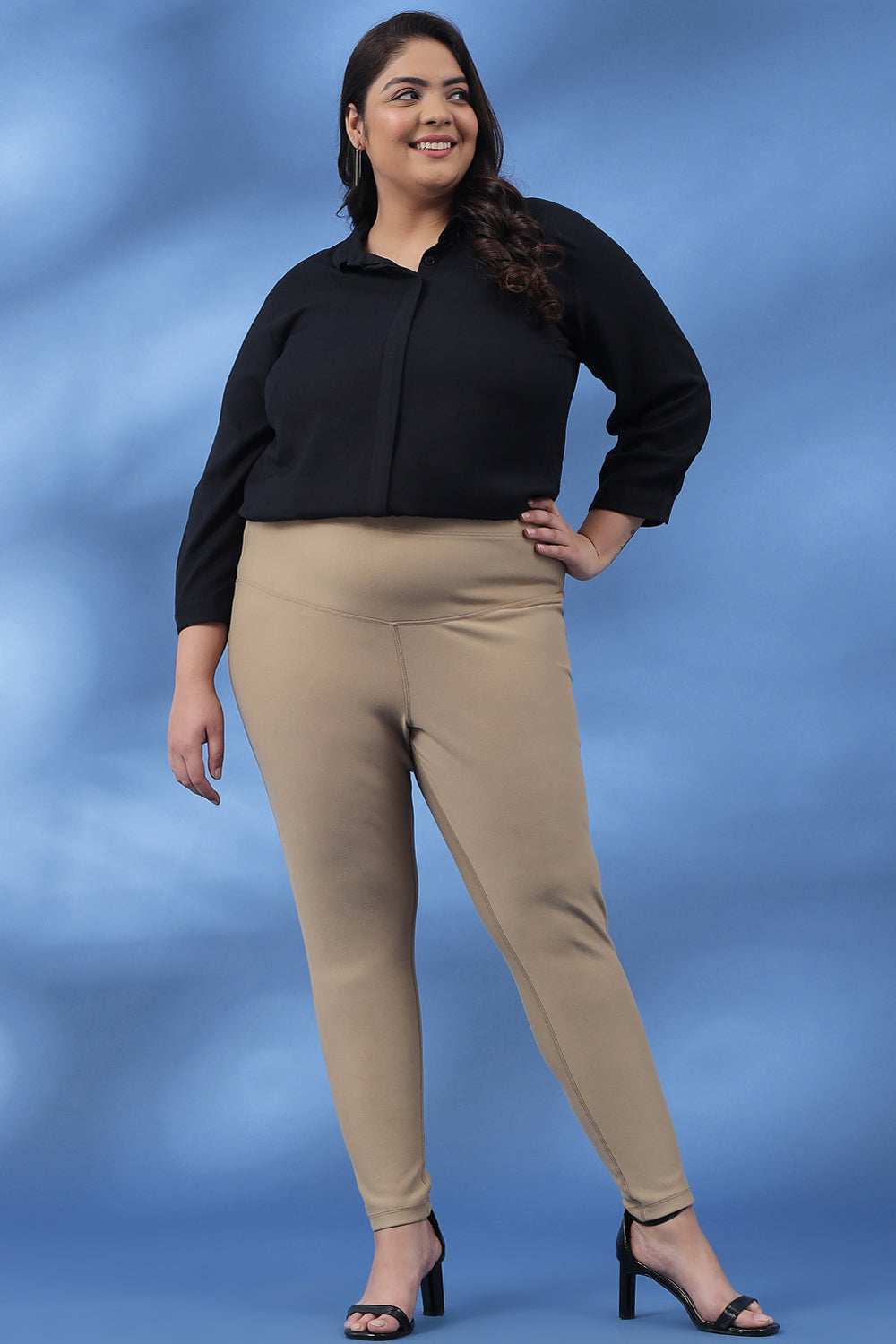Plus Size Fawn Tummy Tucker Jeggings Online in India