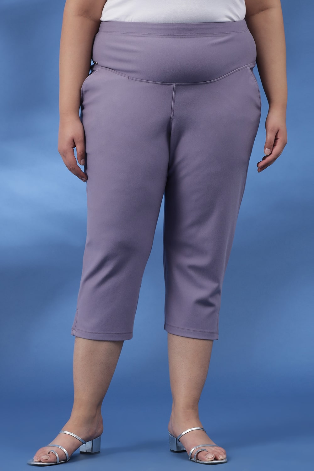 Plus Size Slate New Fit Tummy Tucker Crop Pants
