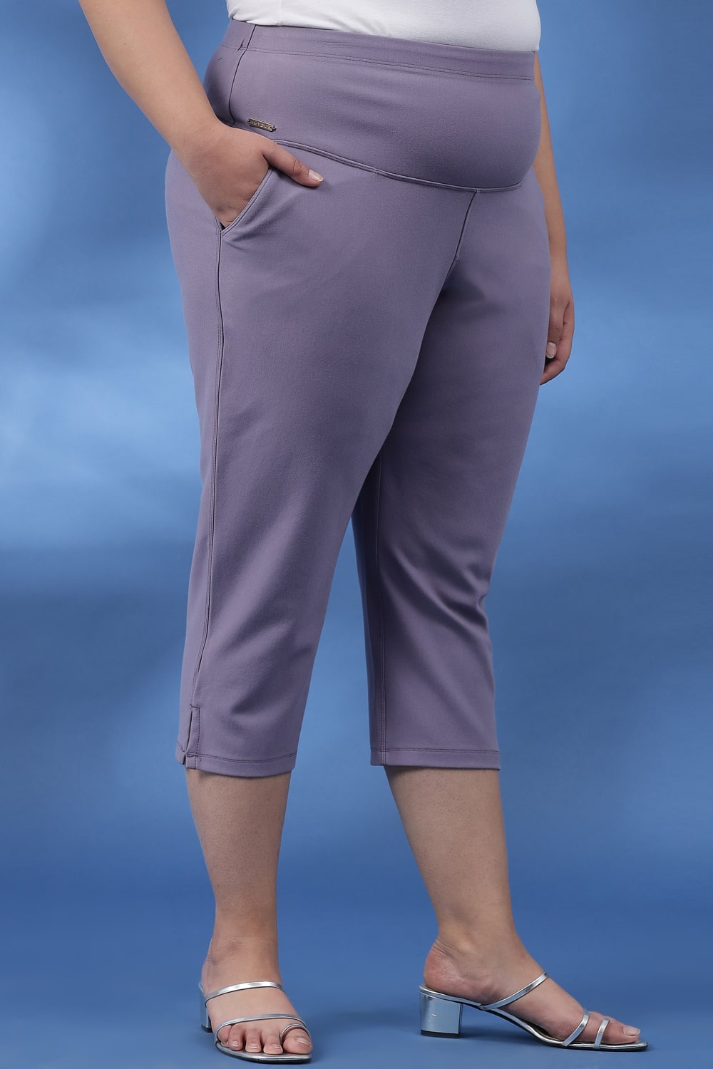 Comfortable Slate New Fit Tummy Tucker Crop Pants