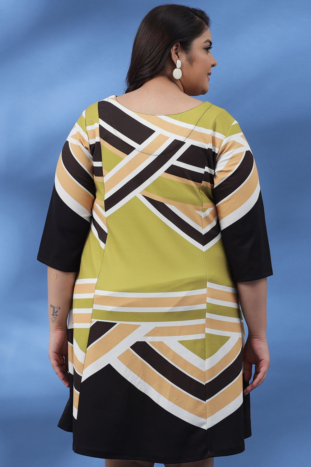 Twirling Lime Black Printed Dress