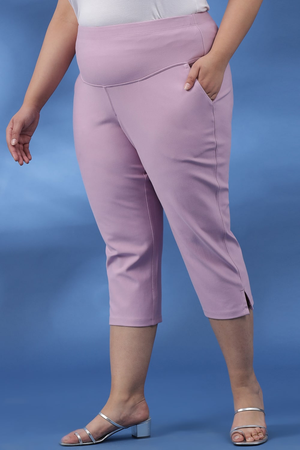 Buy Lilac New Fit Tummy Tucker Crop Pants