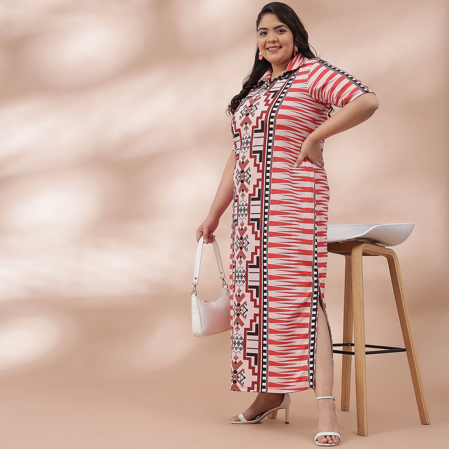 Boho Ikkat Side Slit Long Dress