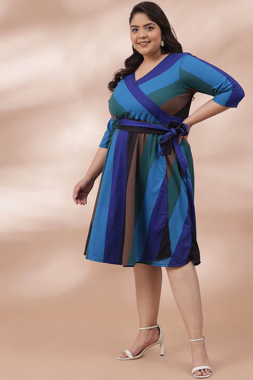 Plus Size Blues On My Mind True Wrap Dress