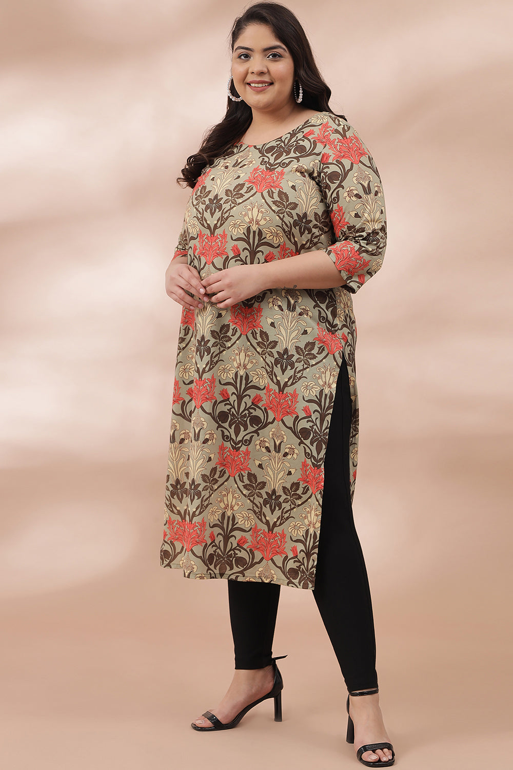 Comfortable Ornate Green Printed Kurti