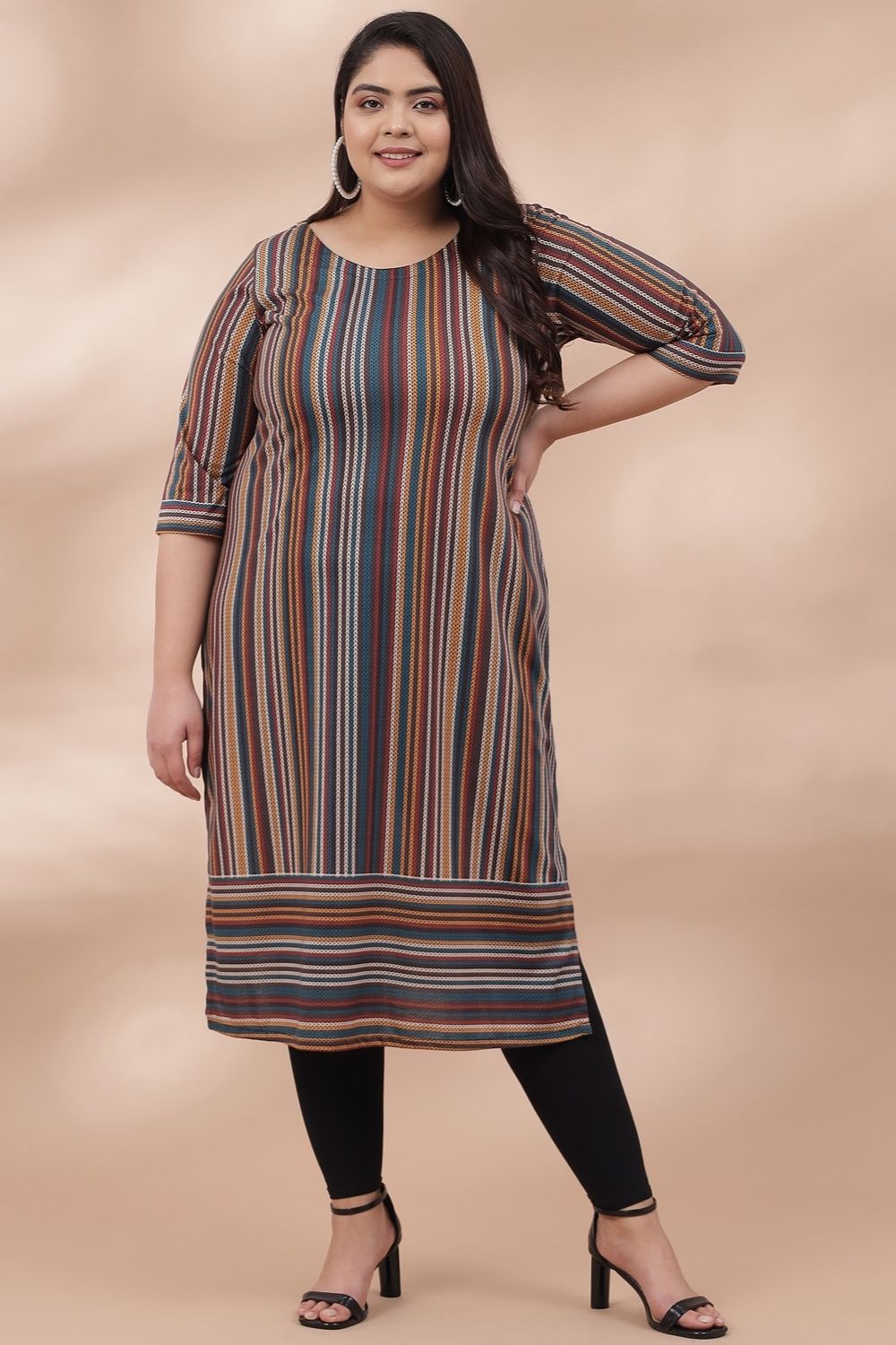 Plus Size Knit Love Printed Kurti Online in India