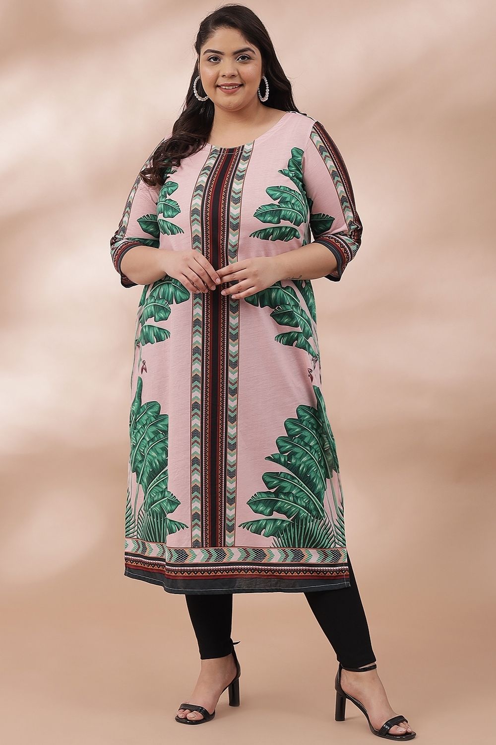 Tropical Pink Printed Kurti