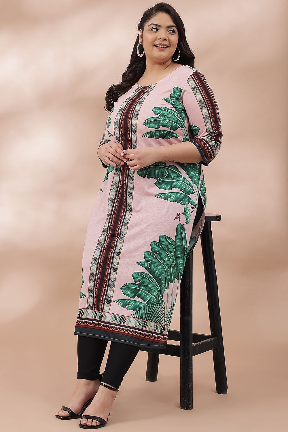 Tropical Pink Printed Kurti