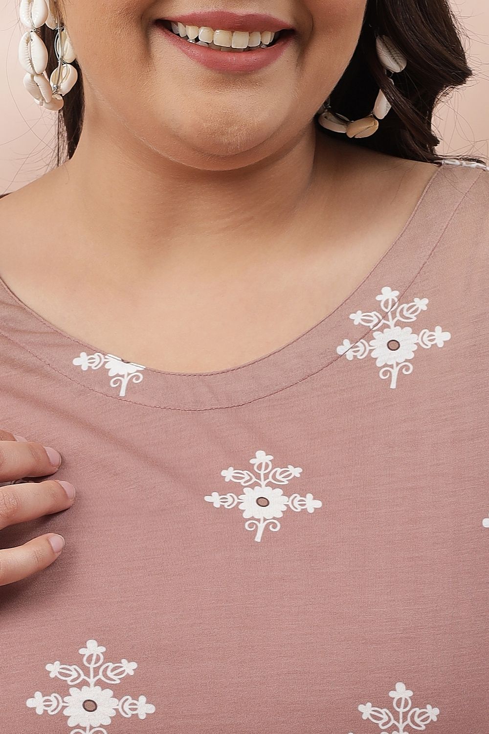 Pink Ombre Ethnic Printed Kurta