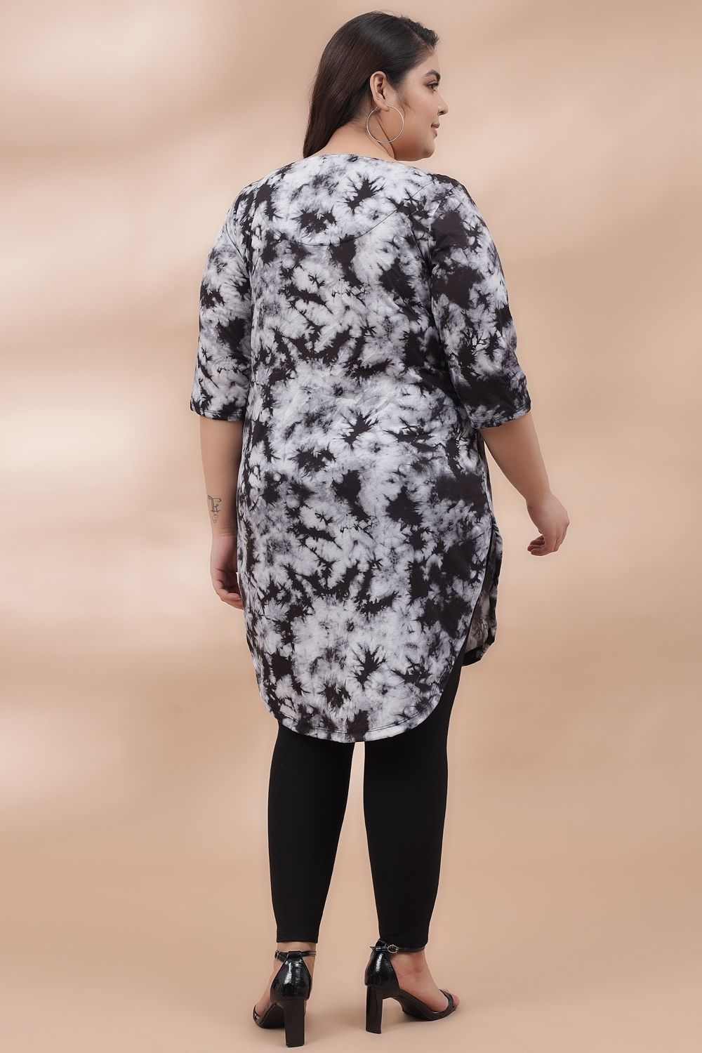 Black Tie Dye Longline Tunic