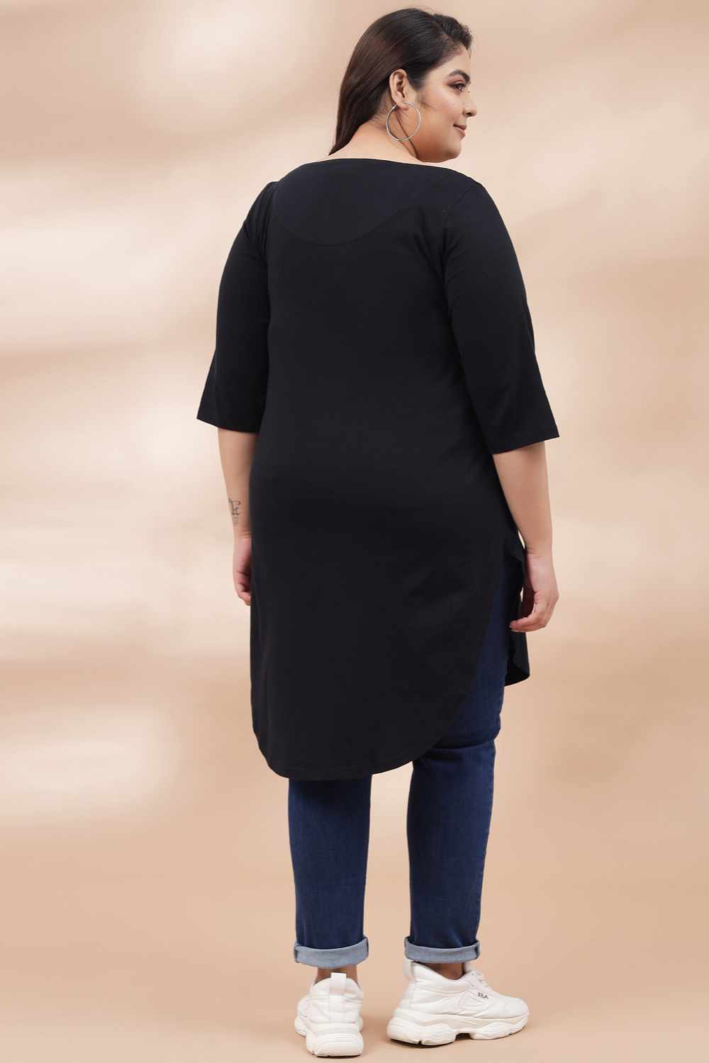 Comfortable Mama Black Longline Tshirt