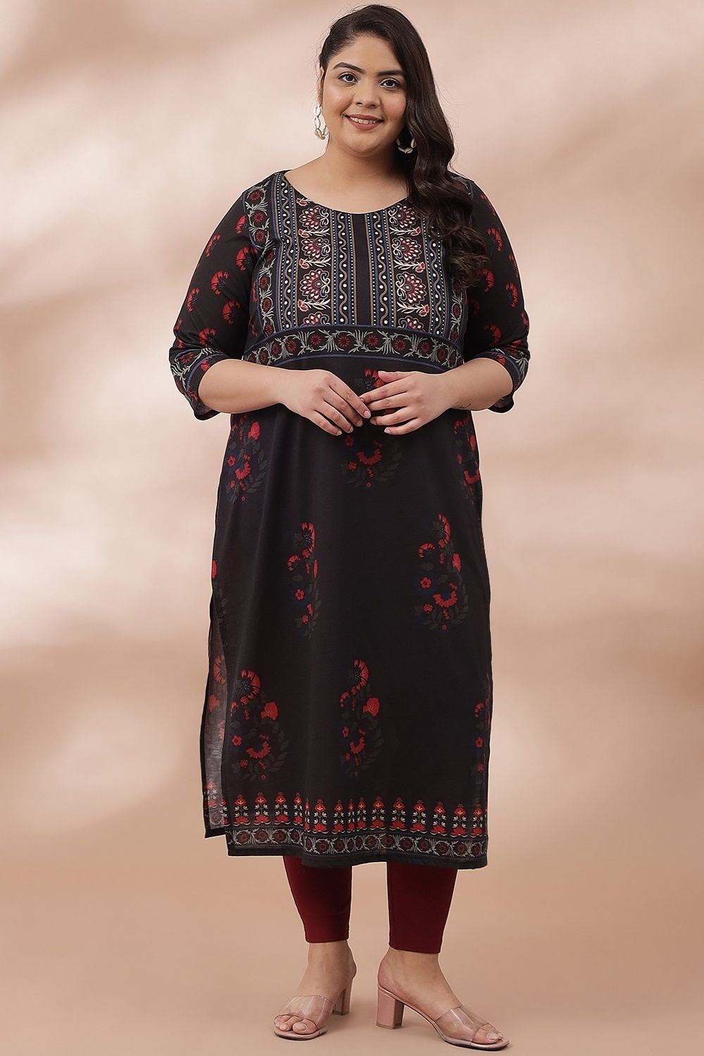 Ornate Black Printed Kurta