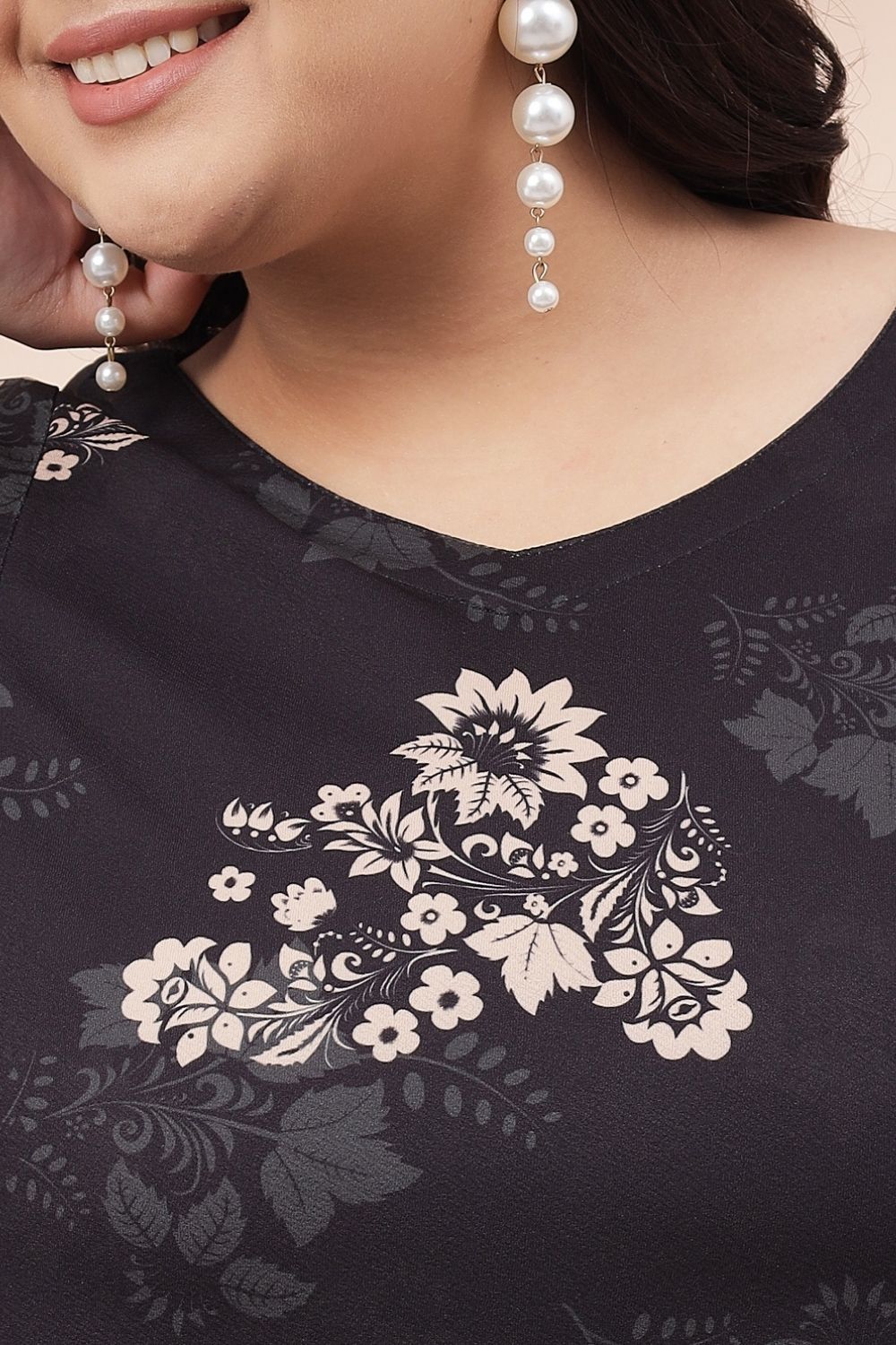 Buy Black Luxe Floral Printed Dress